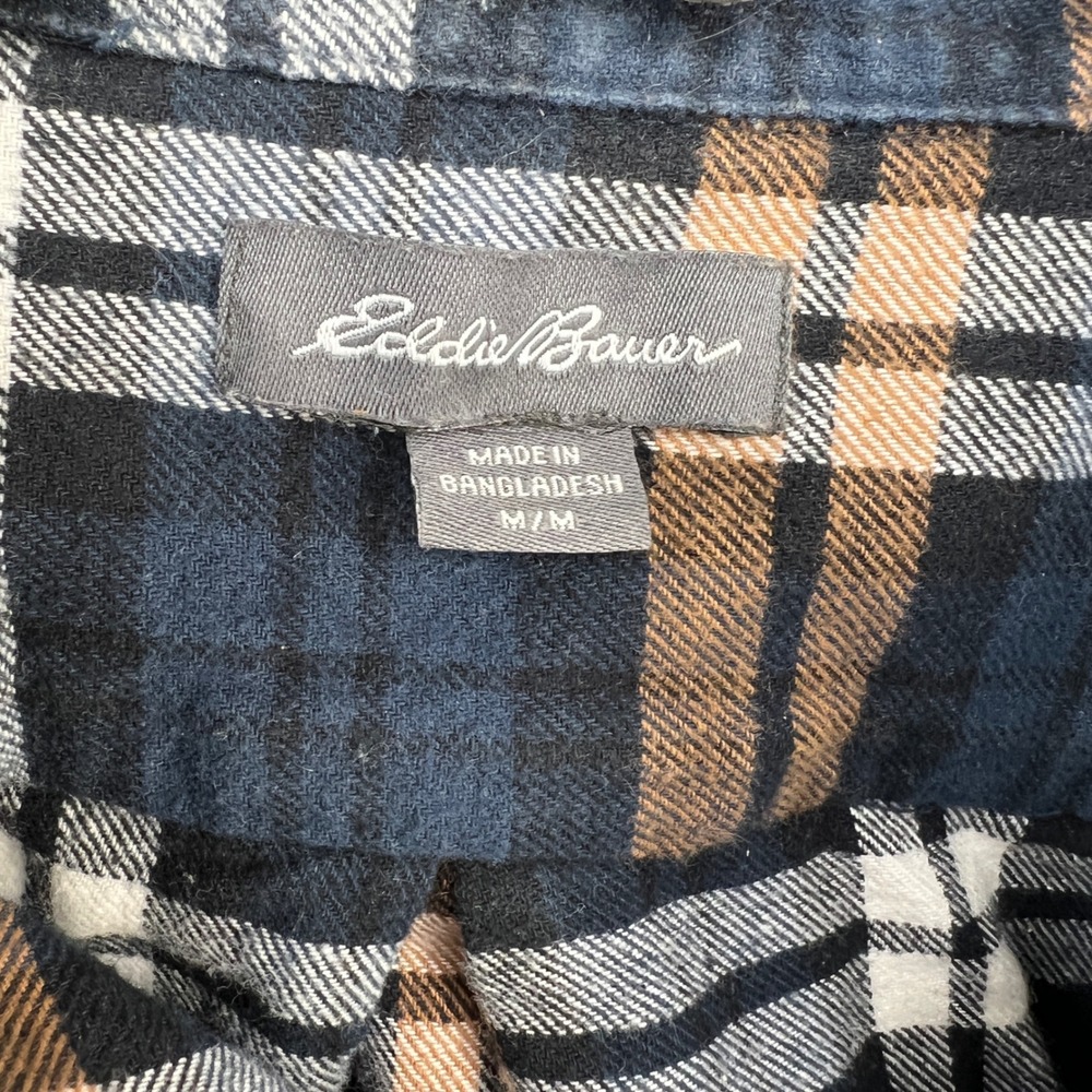 Eddie Bauer Mens Plaid Flannel Long Sleeve Button Up Shirt‎ Size M Medium - Picture 3 of 8
